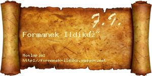 Formanek Ildikó névjegykártya